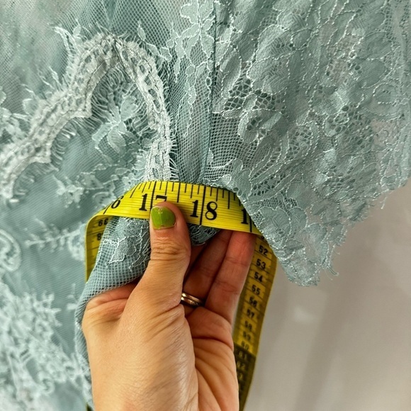 Lulus Pure Genius Sheer Sage Green Lace Top S - Picture 5 of 9